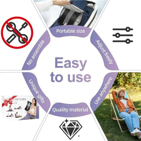 Back Stretcher for Lower Back Pain Relief Adjustable Portable Spine Support - Picture 6 of 7